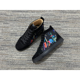 Christian Louboutin Louis Orlato High-top Sneakers Canvas Black Multi