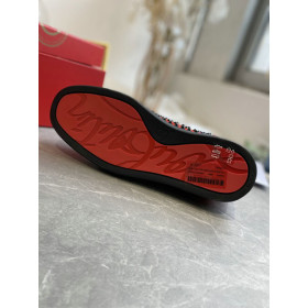 Christian Louboutin Louis Orlato High-Top Sneakers Spikes Veau Velous Black Red