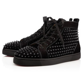 Christian Louboutin Louis Orlato Men's Flat Black/black/bk Veau Velours