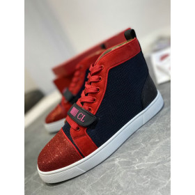 Christian Louboutin Louis Orlato Vs Flat Trico Sneakers Black Red