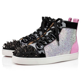 Christian Louboutin Louis Strass P Pik Pik Version Multi Suede Leather
