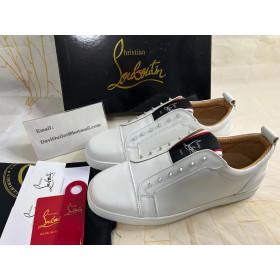 Christian Louboutin Low-top F.A.V Fique A Vontade White Calf Sneaker