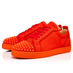 Christian Louboutin Low-top Louis Junior SP Sunrise/sunrise Mat Suede Leather