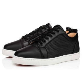 Christian Louboutin Low-top Louis Junior Spikes Orlato Black Gomme Sneaker