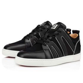 Christian Louboutin Low-top Vida Flat Black Viscose Sneaker
