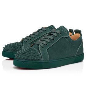Christian Louboutin Low Top Louis Junior SP Verveine/verveine Mat Suede Leather