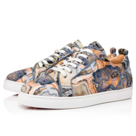 Christian Louboutin Low Top Louis Junior Spikes Orlato Multi Neoprene Sneaker
