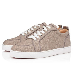 Christian Louboutin Low Top Rantulow Orlato Nude Beige Fabric