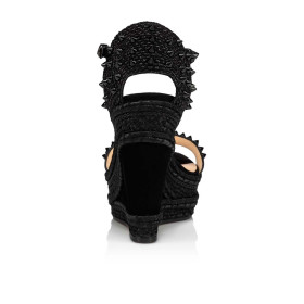 Christian Louboutin Madmonica Sandals 120mm Veau Velours Suede Black