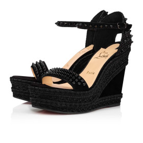 Christian Louboutin Madmonica Sandals 120mm Veau Velours Suede Black