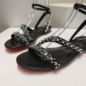 Christian Louboutin Mafaldina Flat Sandals Nappa Leather Black