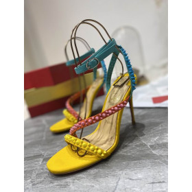 Christian Louboutin Mafaldina Spikes Sandals 100mm Nappa Leather Multicolor
