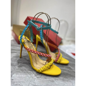Christian Louboutin Mafaldina Spikes Sandals 100mm Nappa Leather Multicolor