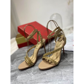 Christian Louboutin Mafaldina Spikes Sandals 100mm Nappa Leather Nude