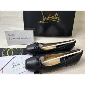 Christian Louboutin Mamadrague Square Toe Ballet Flat Nappa Leather Black
