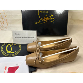 Christian Louboutin Mamadrague Square Toe Ballet Flat Nappa Leather Blush