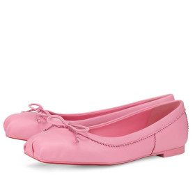 Christian Louboutin Mamadrague Square Toe Ballet Flat Nappa Leather Pink