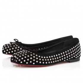 Christian Louboutin Mamadrague Strass Boum Ballerinas Veau Velours And Strass Boom Black