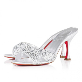 Christian Louboutin Mariza Is Back Strass 85 mm Mules sandals Silver