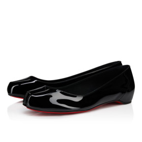 Christian Louboutin Marlougiela Ballerinas Patent Calf Leather Black