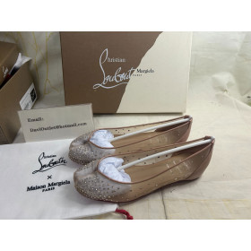 Christian Louboutin Marlougiela Strass Ballerinas Mesh And Patent Calf Leather Blush