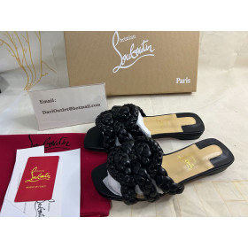 Christian Louboutin Marmela Flat Sandals Lambskin Black
