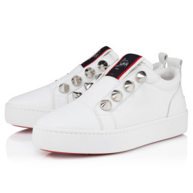 Christian Louboutin Maxi F.A.V Slip-On Sneakers Calf Leather White