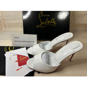 Christian Louboutin Me Dolly 100 Mm Mules Patent Calf Bianco