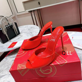 Christian Louboutin Me Dolly 100 Mm Mules Patent Calf Leather Red