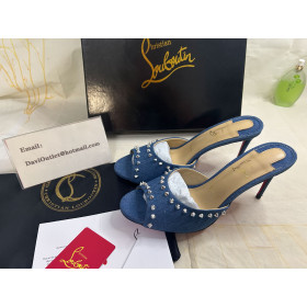 Christian Louboutin Me Dolly 100mm Spikes Mules Denim Blue