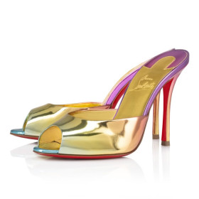 Christian Louboutin Me Dolly 100Mm Thongs Boreal Specchio Leather Multicolor