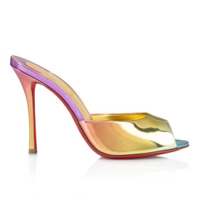 Christian Louboutin Me Dolly 100Mm Thongs Boreal Specchio Leather Multicolor