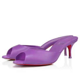 Christian Louboutin Me Dolly 55mm Mules Nappa Leather Frou Frou Purple