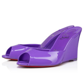 Christian Louboutin Me Dolly Zeppa 85 Mm Mules Patent Leather Frou Frou Purple