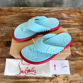 Christian Louboutin Men Flip Flop Sandals Rubber Blue
