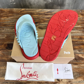 Christian Louboutin Men Flip Flop Sandals Rubber Blue