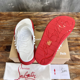Christian Louboutin Men Flip Flop Sandals Rubber White Red