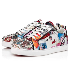 Christian Louboutin Men's Louis Junior Spikes Multi/black Calf