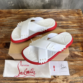 Christian Louboutin Men Slipper Sandals Rubber White
