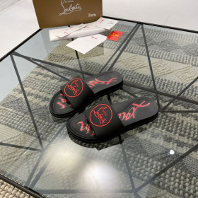 Christian Louboutin Men Slippers Beach Sandals Black