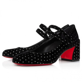 Christian Louboutin Miss Jane Plum Strass 55 mm Black