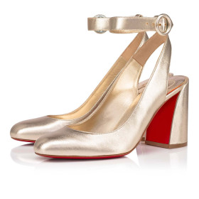 Christian Louboutin Miss Sab Sling Pumps 85mm Nappa Leather Gold