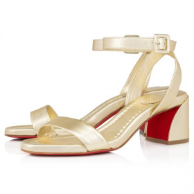 Christian Louboutin Miss Sabina 55 Mm Sandals Iridescent Nappa Leather Platine