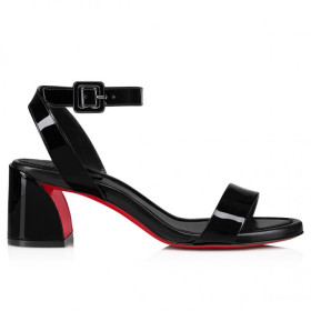 Christian Louboutin Miss Sabina 55 Mm Strappy Sandals Patent Leather Black