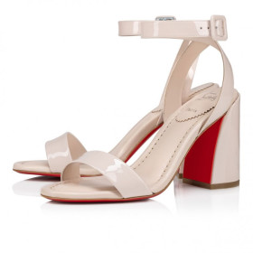 Christian Louboutin Miss Sabina 85 Mm Sandals Patent Calf Leather Leche