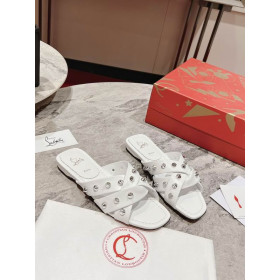 Christian Louboutin Miss Spika Club Mules Nappa Leather White