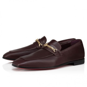 Christian Louboutin Mj Moc Loafers Calf Leather Merlot