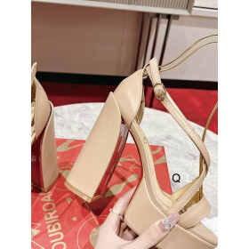 Christian Louboutin Movida Jane Platform Sandals 130mm Nappa Leather Nude