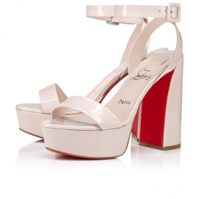 Christian Louboutin Movida Sabina 130 Mm Sandals Patent Calf Leather Leche