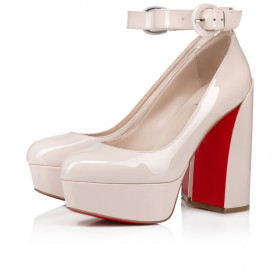 Christian Louboutin Movidastrap 130 Mm Pumps Patent Calf Leather Leche